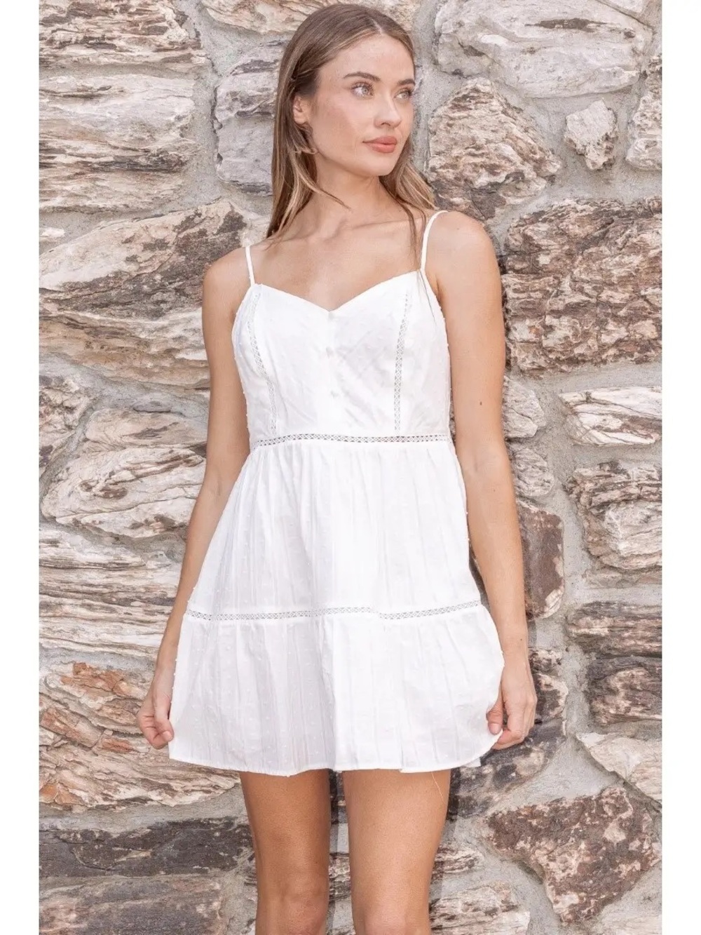 NWT White Spaghetti Strap Mini Dress - 245-247